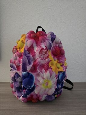 MadPax Bubble Full Pack Backpack Floral Orchid PinkPurple 3D Textured TechLaptop